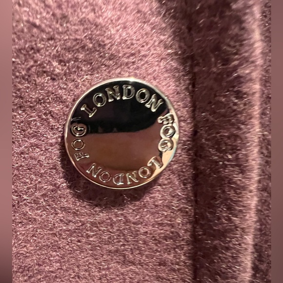 LONDON FOG 🩷 Wool Blend, Medium / Pea Coat Length , Smokey Pink Winter Coat - Picture 6 of 10